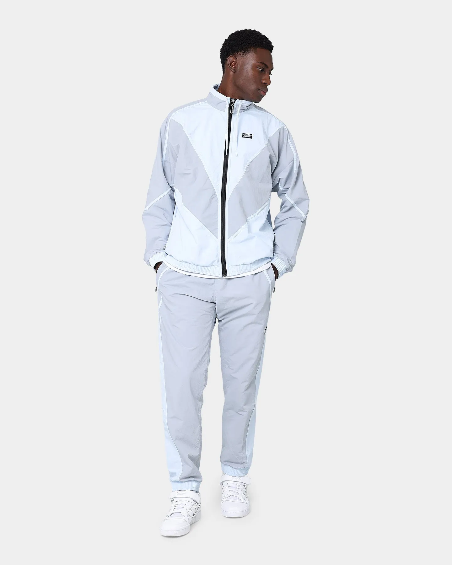 Adidas V-Line Woven Track Jacket Halo Silver/Halo Blue