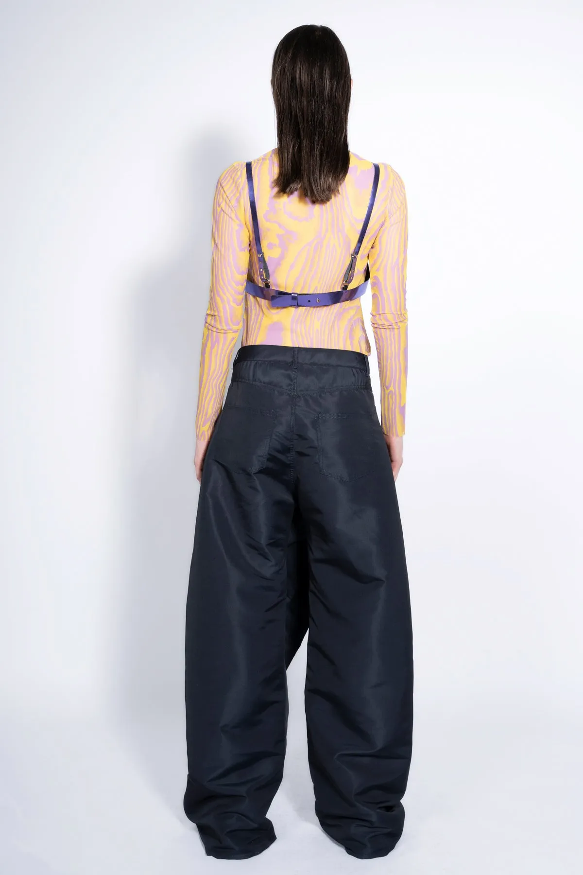 BLACK BOYFRIEND TROUSERS WITH BOW