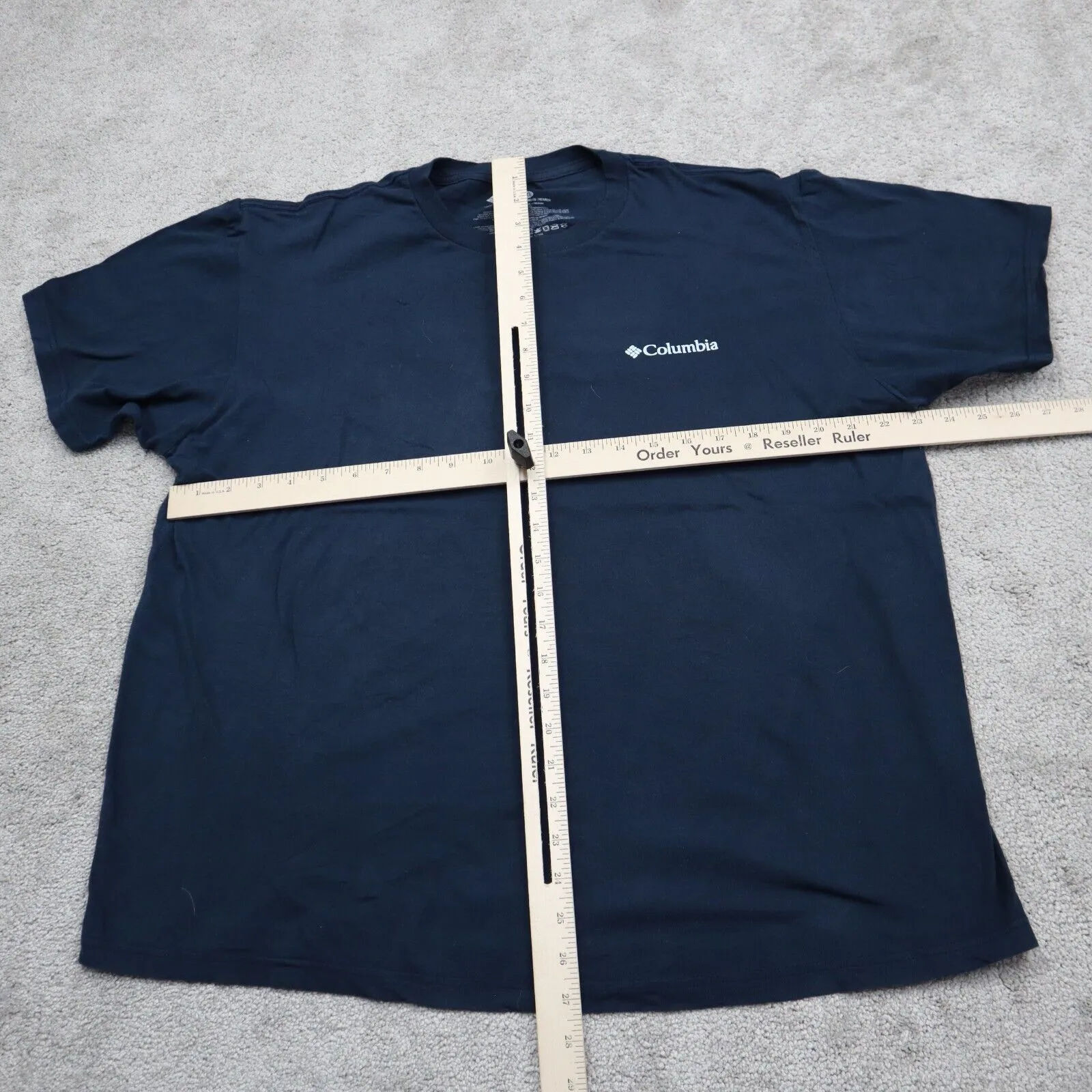 Colombia Sportswear Mens T-Shirt Crew Neck Short Sleeve 100% Cotton Blue Size XL