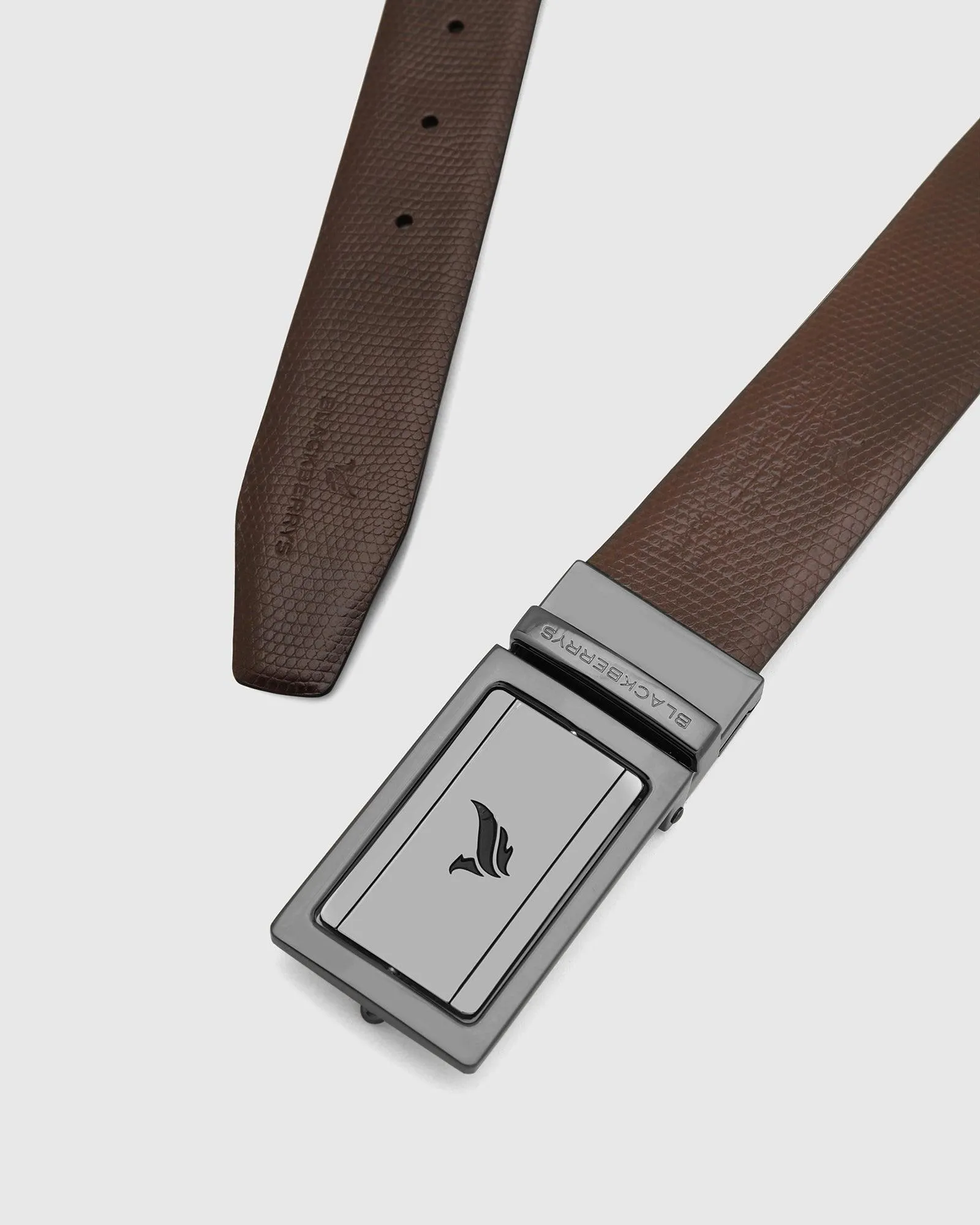 Leather Reversible Maroon Black Textured Belt - Travis