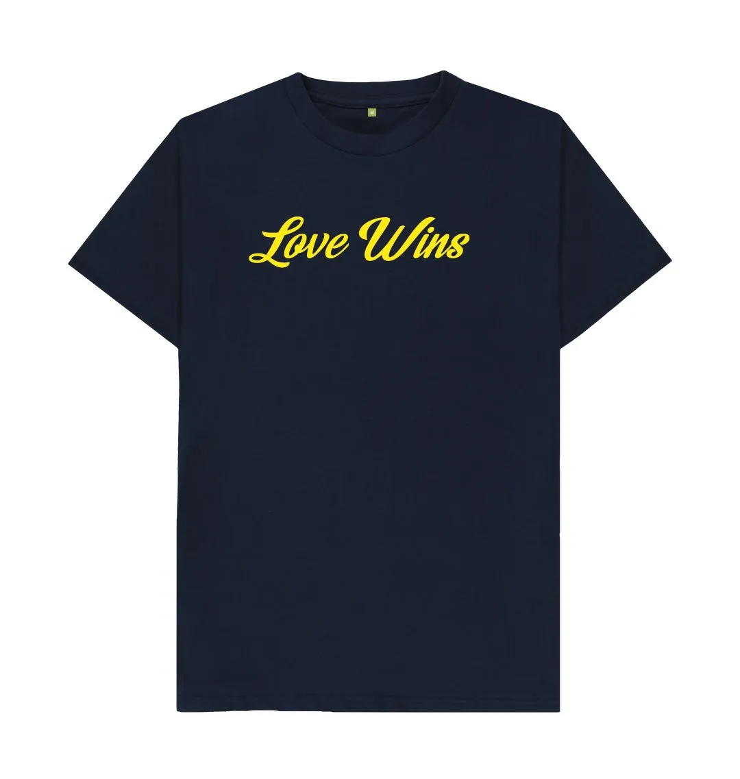 Love Wins organic cotton  T-shirt, Navy, Grey, White, Black