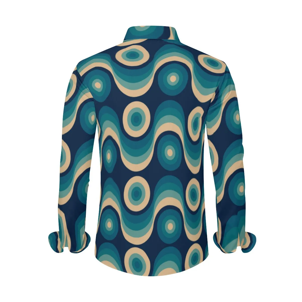 Retro Shirt, Teal Shirt Men, 60s 70s style shirt men, Geometric Shirt Men, Mod Shirt Men, Mid Century Modern Shirt, Vintage Style Shirt