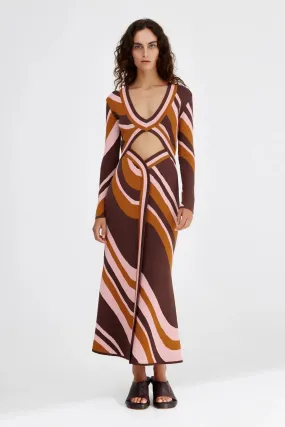Significant Other Leyla Maxi Dress in Chocolate Swirl