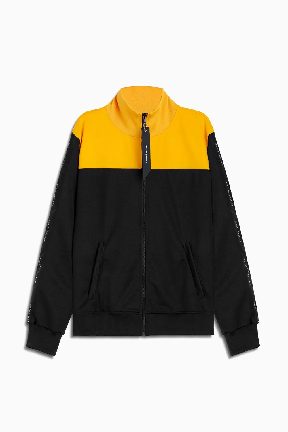 slim track jacket / black   yellow   black