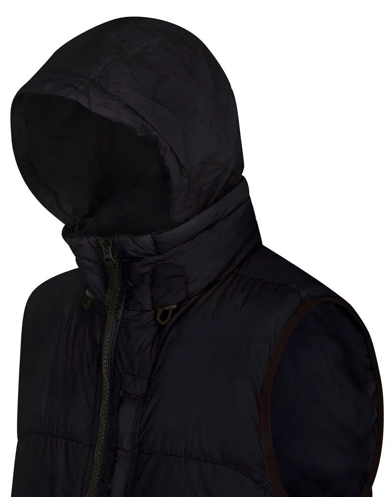 STONE ISLAND garment dyed crinkle gilet navy