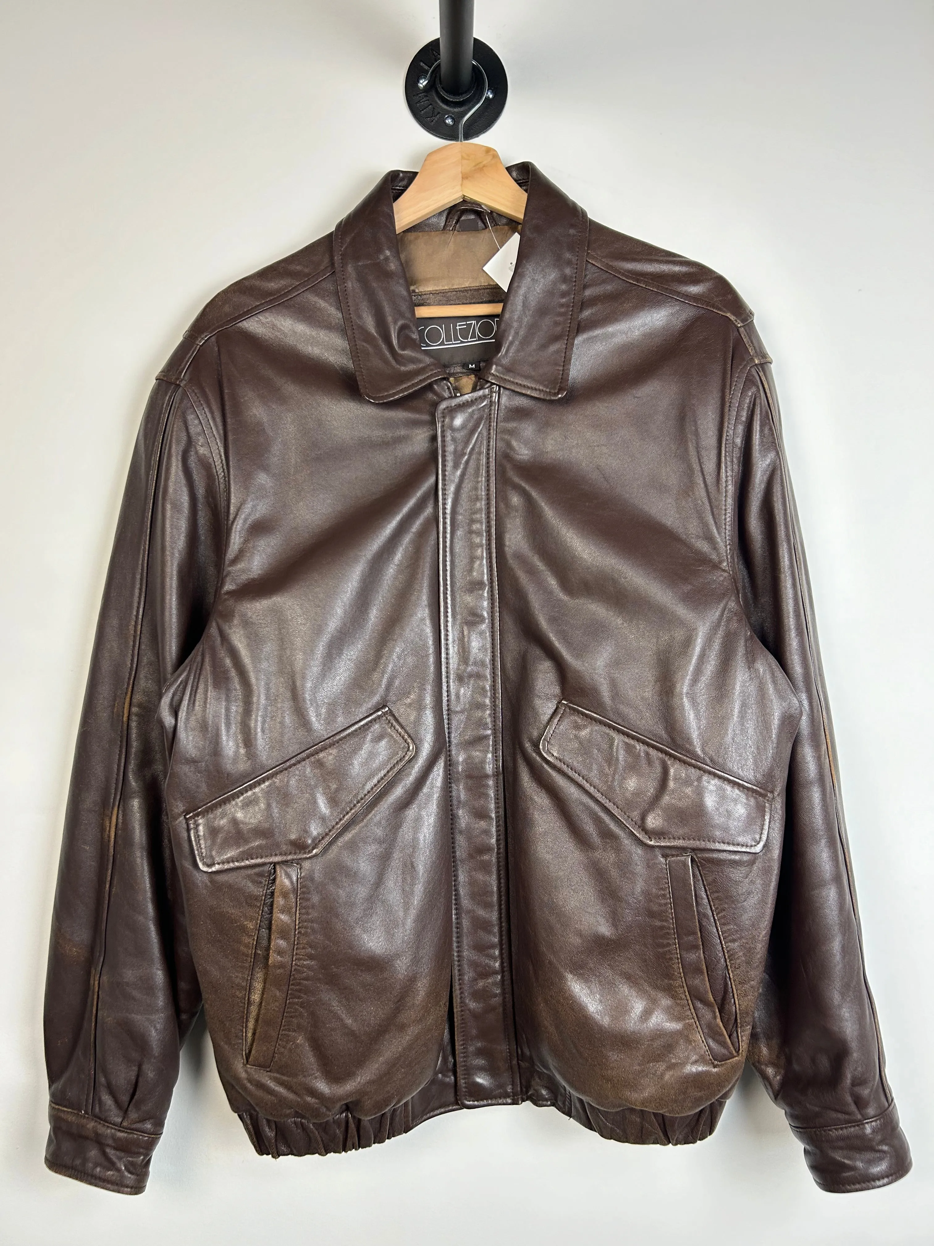 Vintage Collezione Brown Leather Cropped Jacket